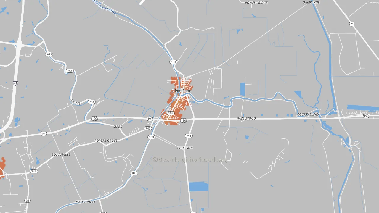 Bike Grade map of 70577, LA