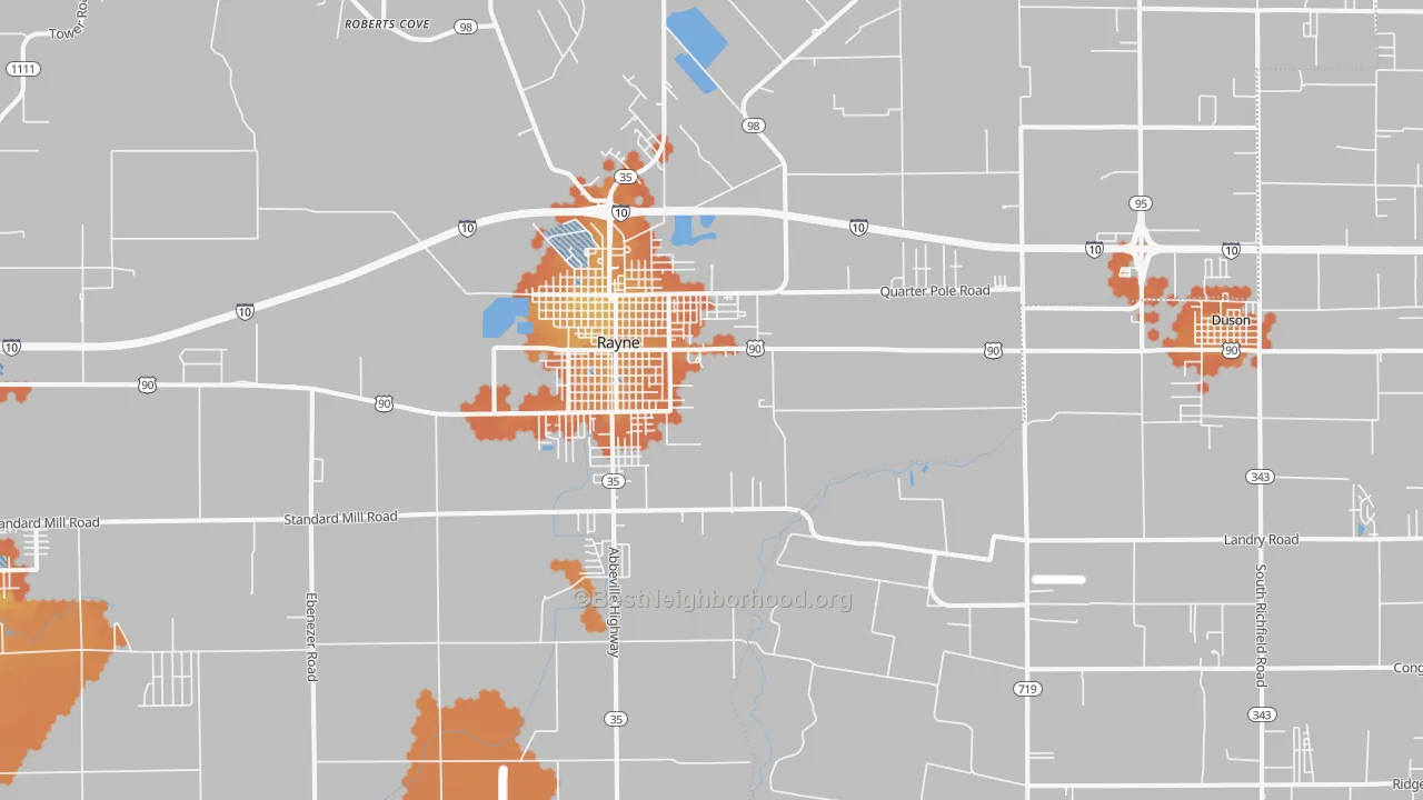 Bike Grade map of 70578, LA