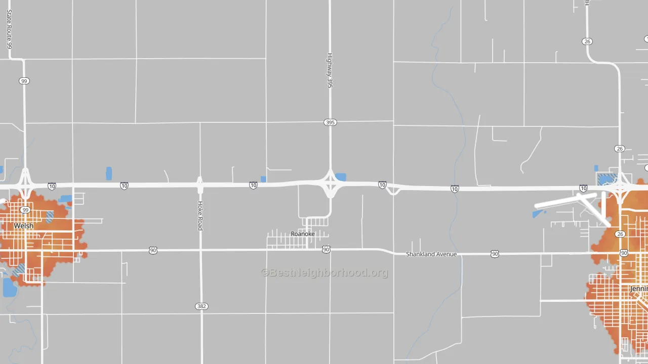 Bike Grade map of 70581, LA