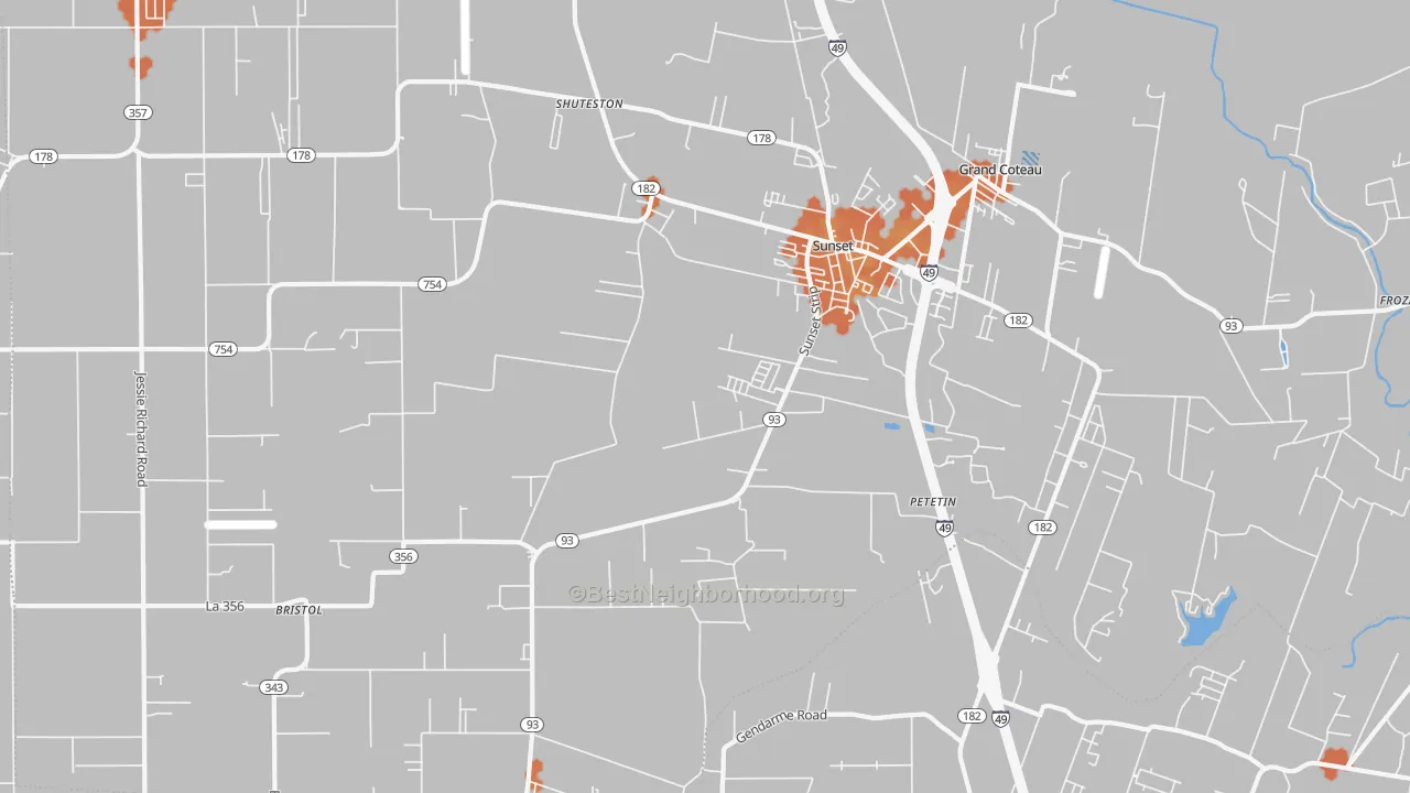 Bike Grade map of 70584, LA