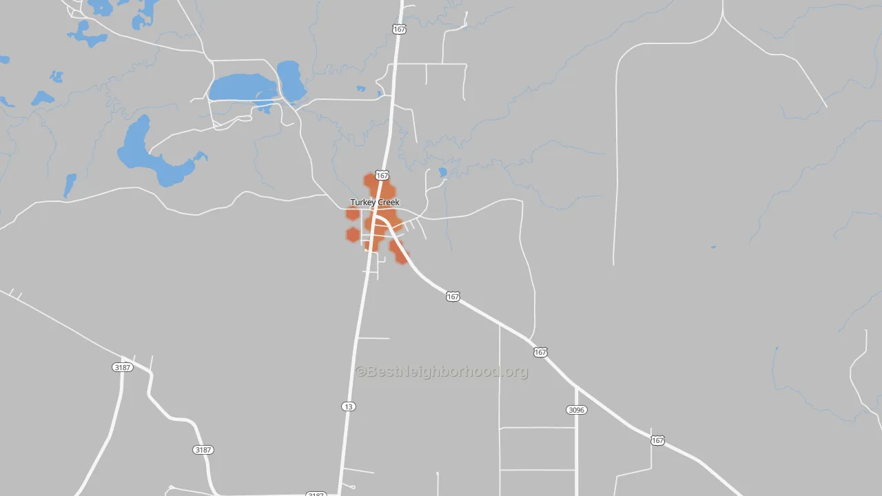 Bike Grade map of 70585, LA