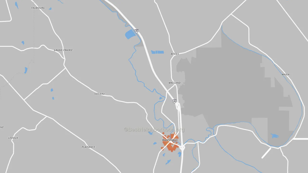 Bike Grade map of 70589, LA