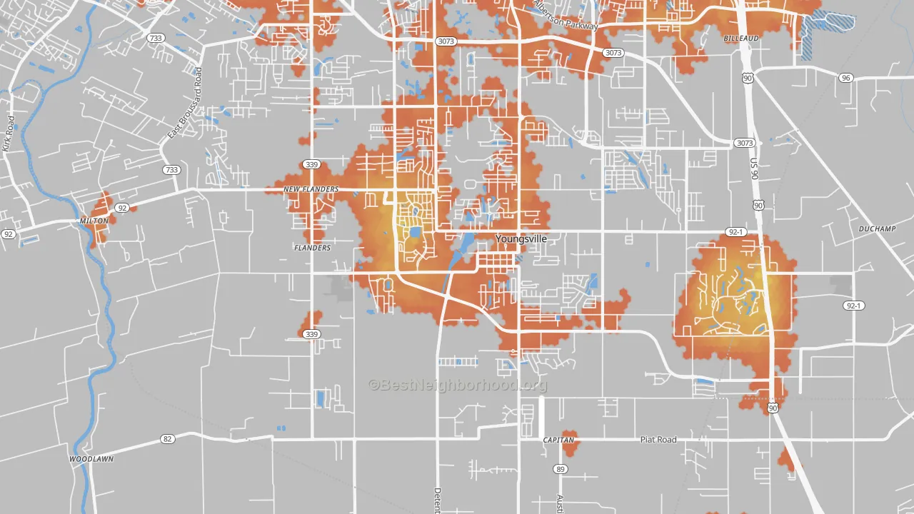 Bike Grade map of 70592, LA