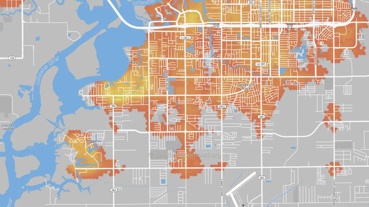 Bike Grade map of 70605, LA