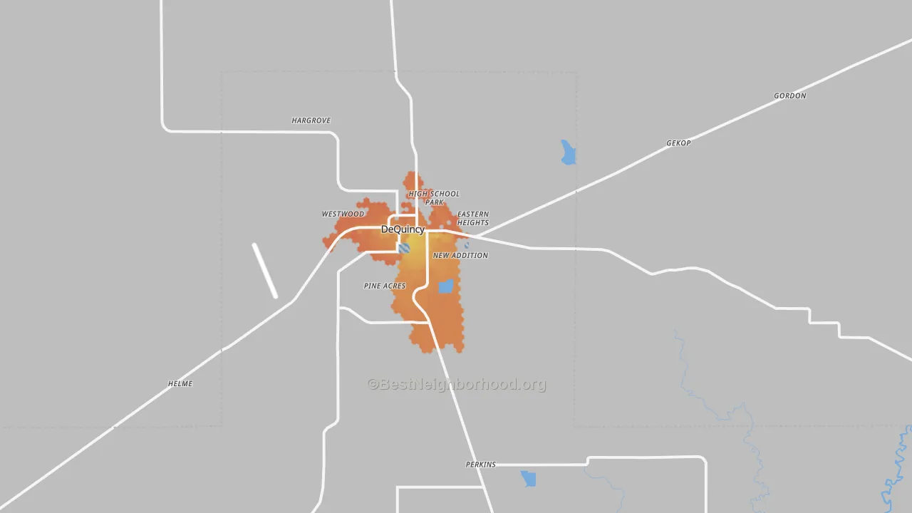 Bike Grade map of 70633, LA