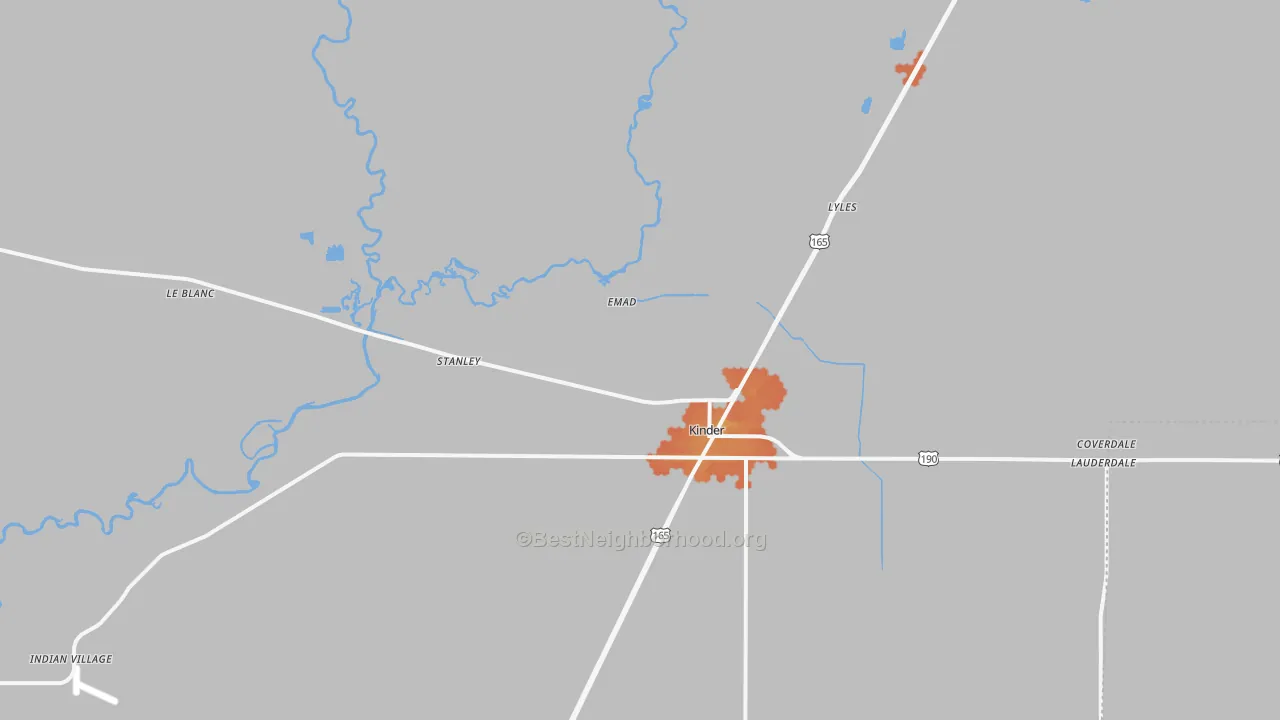 Bike Grade map of 70648, LA
