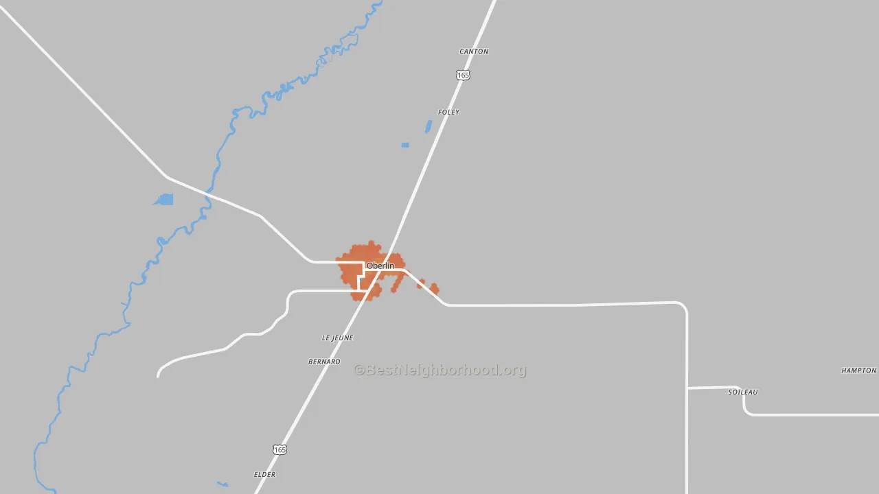 Bike Grade map of 70655, LA