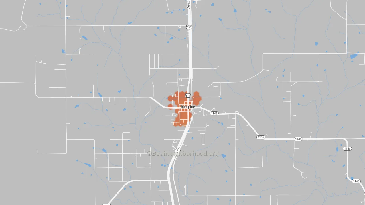 Bike Grade map of 70659, LA