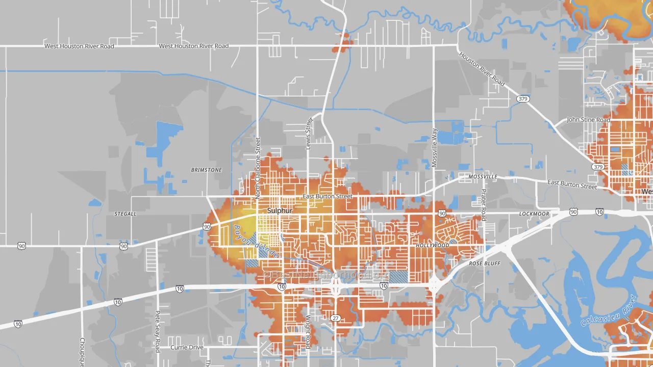 Bike Grade map of 70663, LA