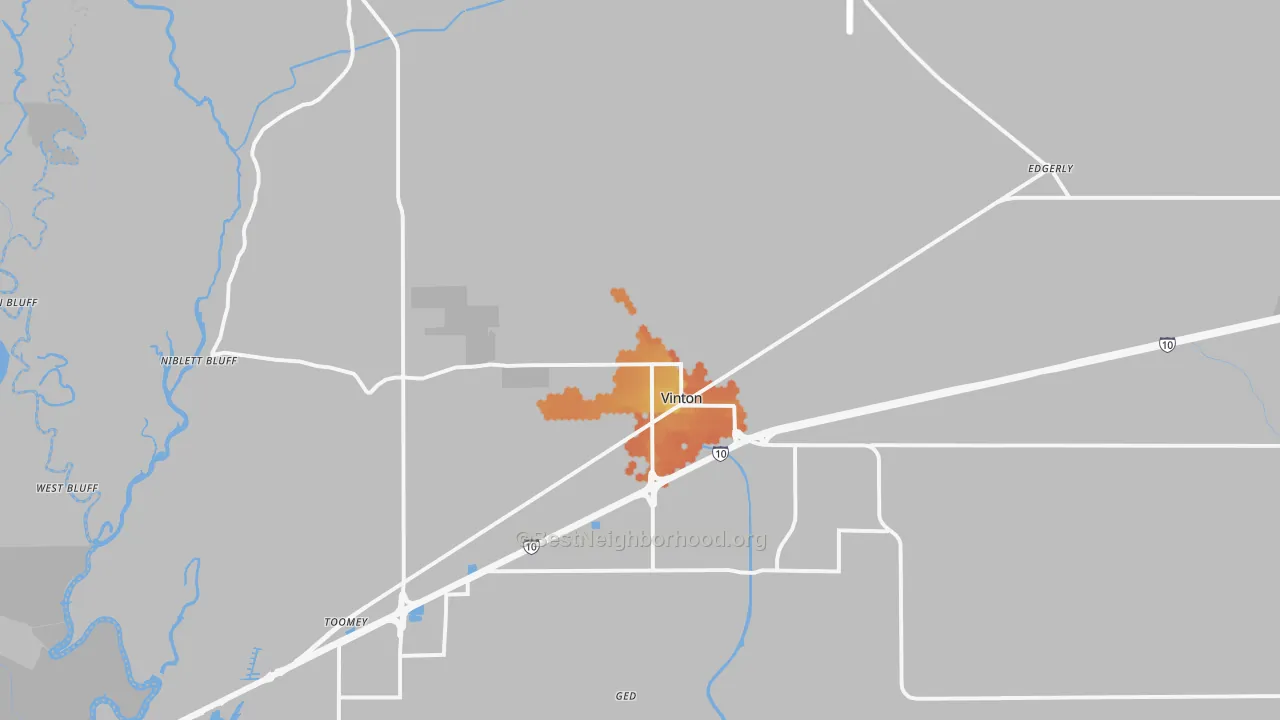 Bike Grade map of 70668, LA