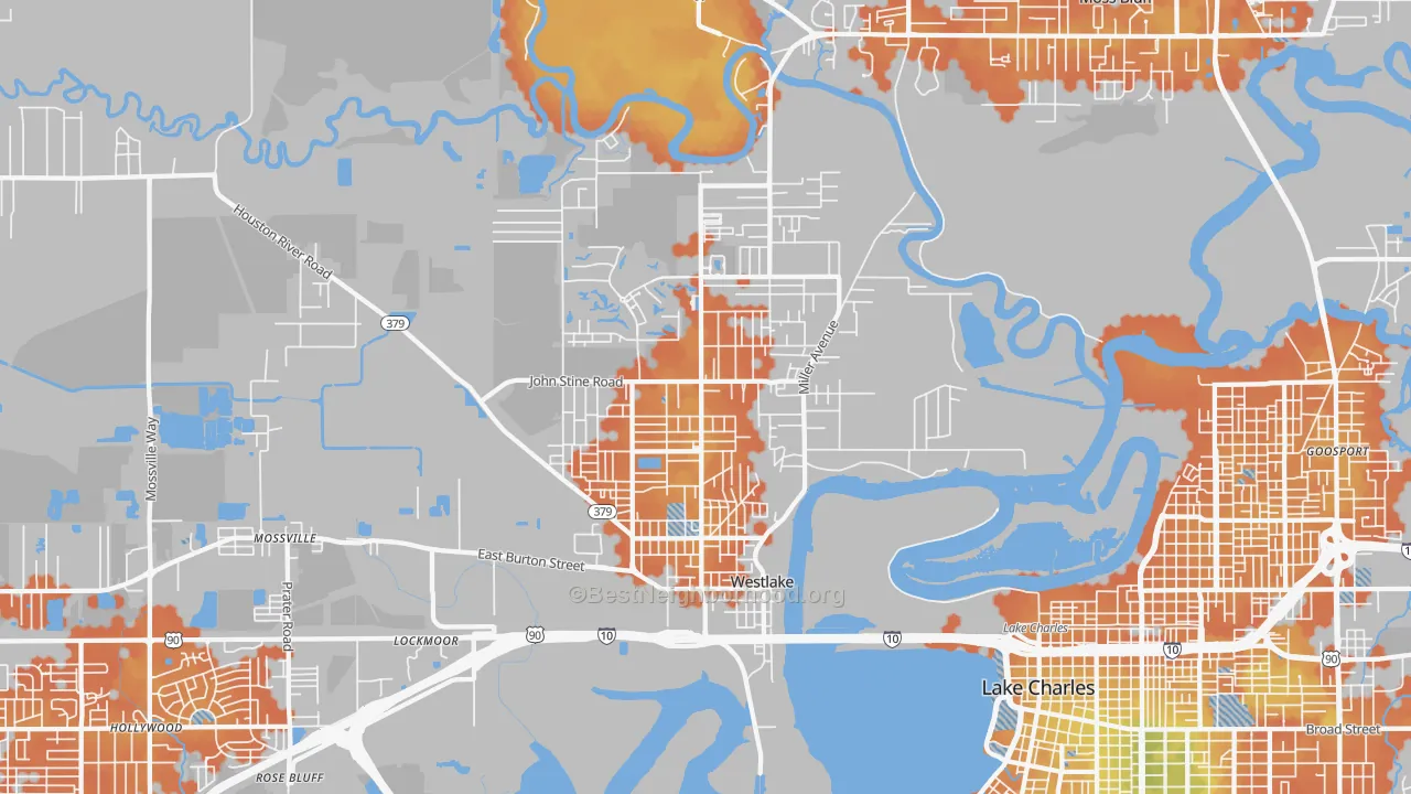 Bike Grade map of 70669, LA