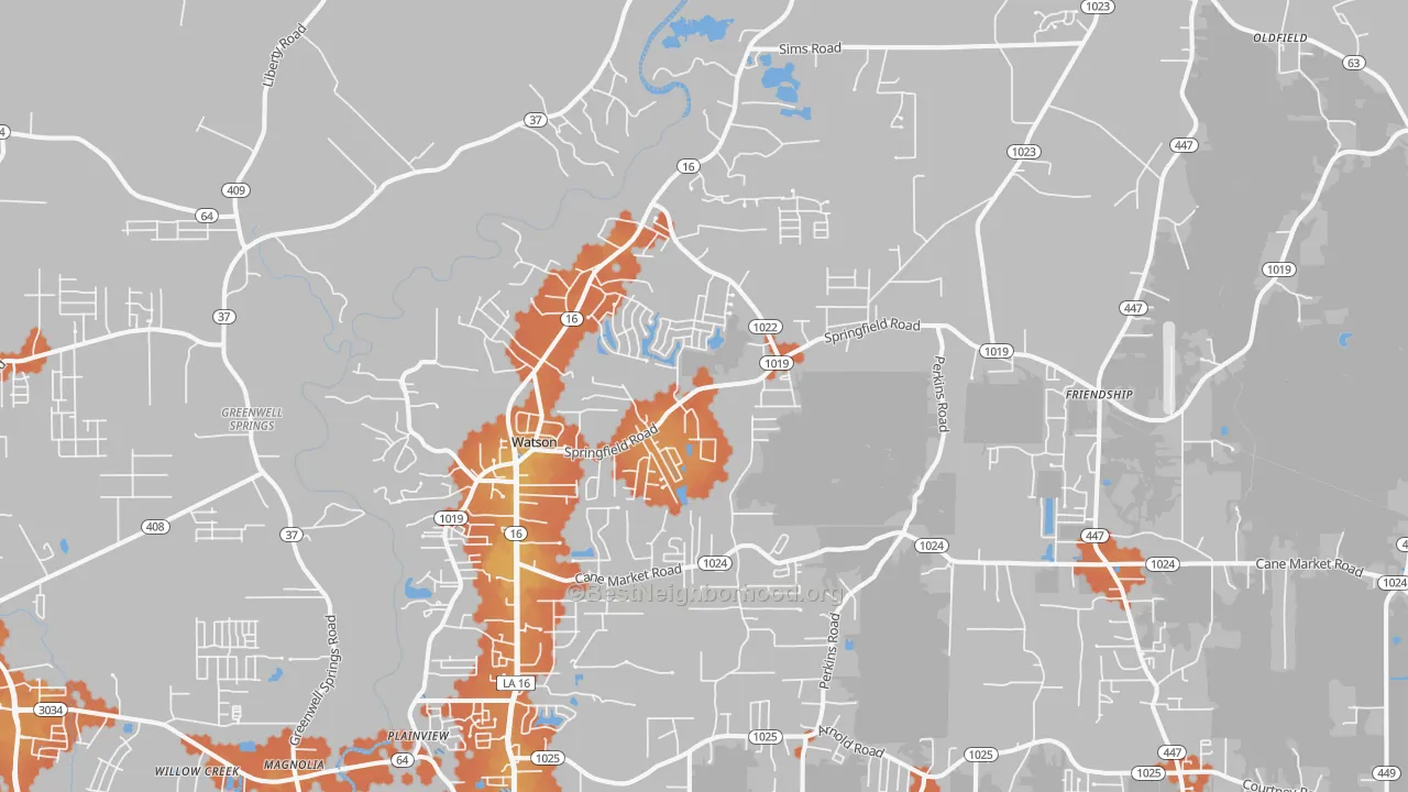 Bike Grade map of 70706, LA