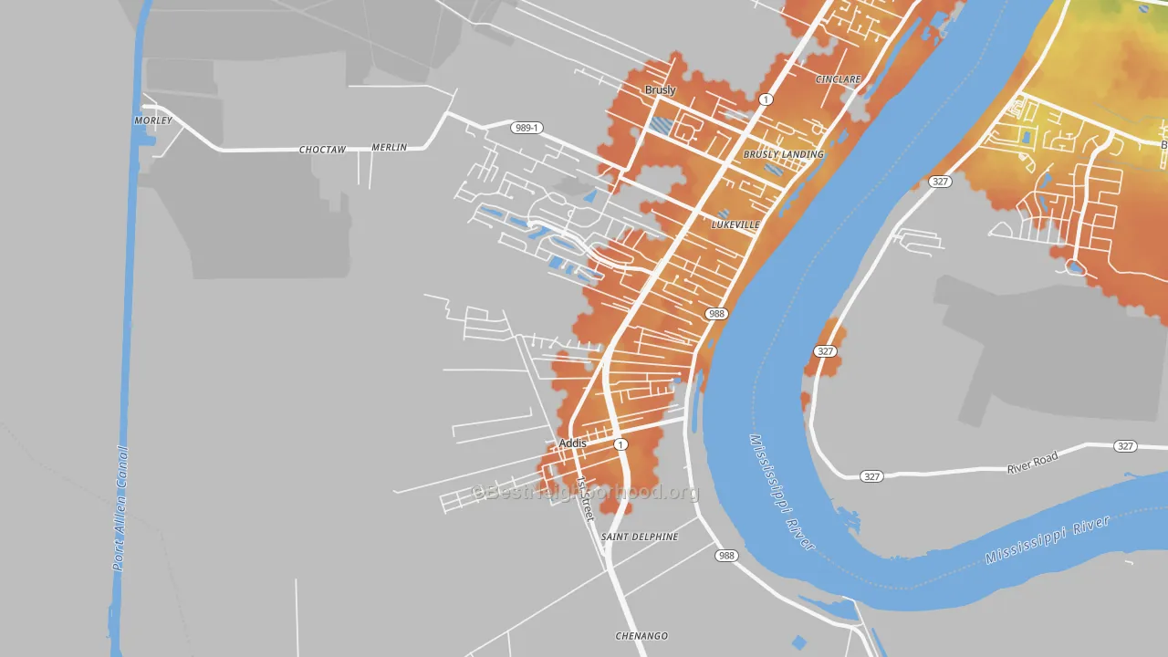 Bike Grade map of 70710, LA