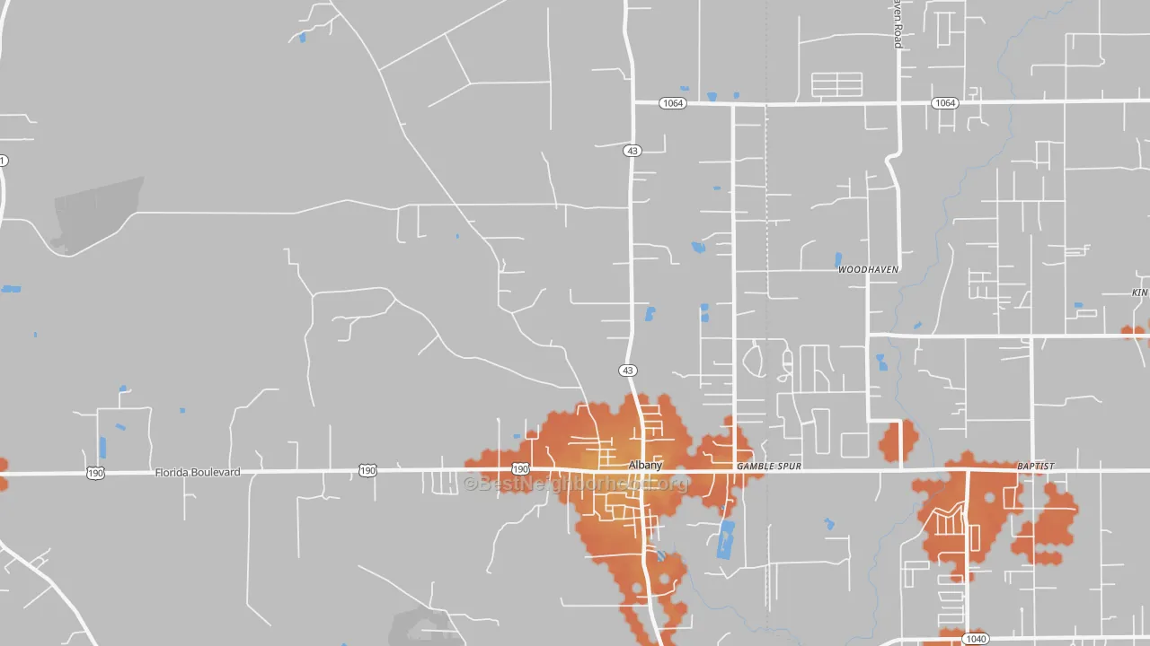 Bike Grade map of 70711, LA