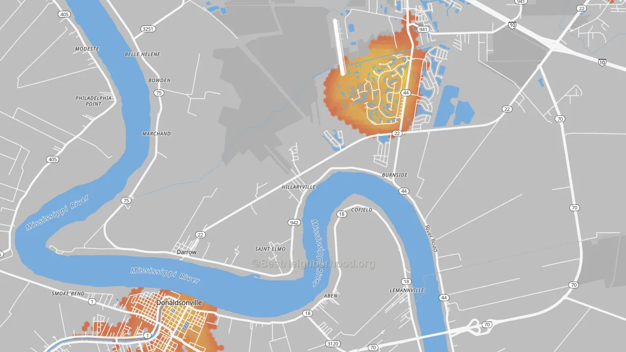Bike Grade map of 70725, LA