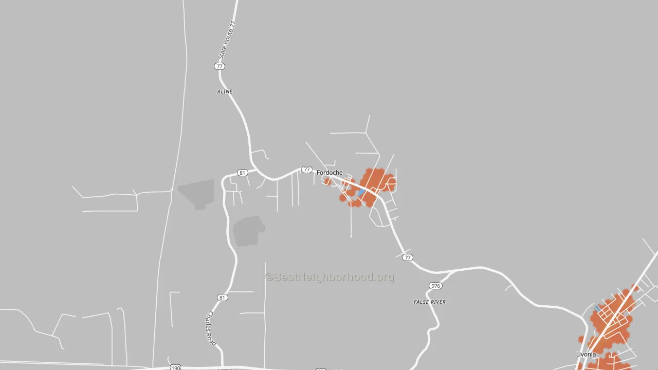 Bike Grade map of 70732, LA