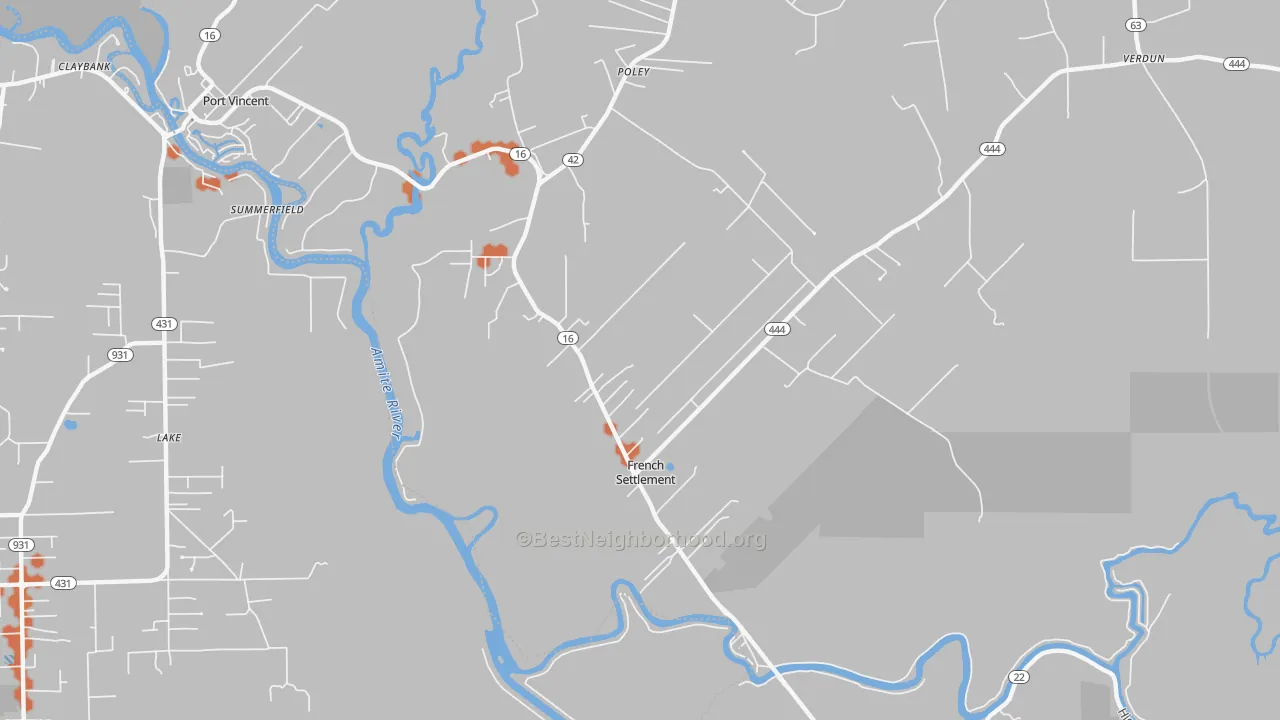 Bike Grade map of 70733, LA