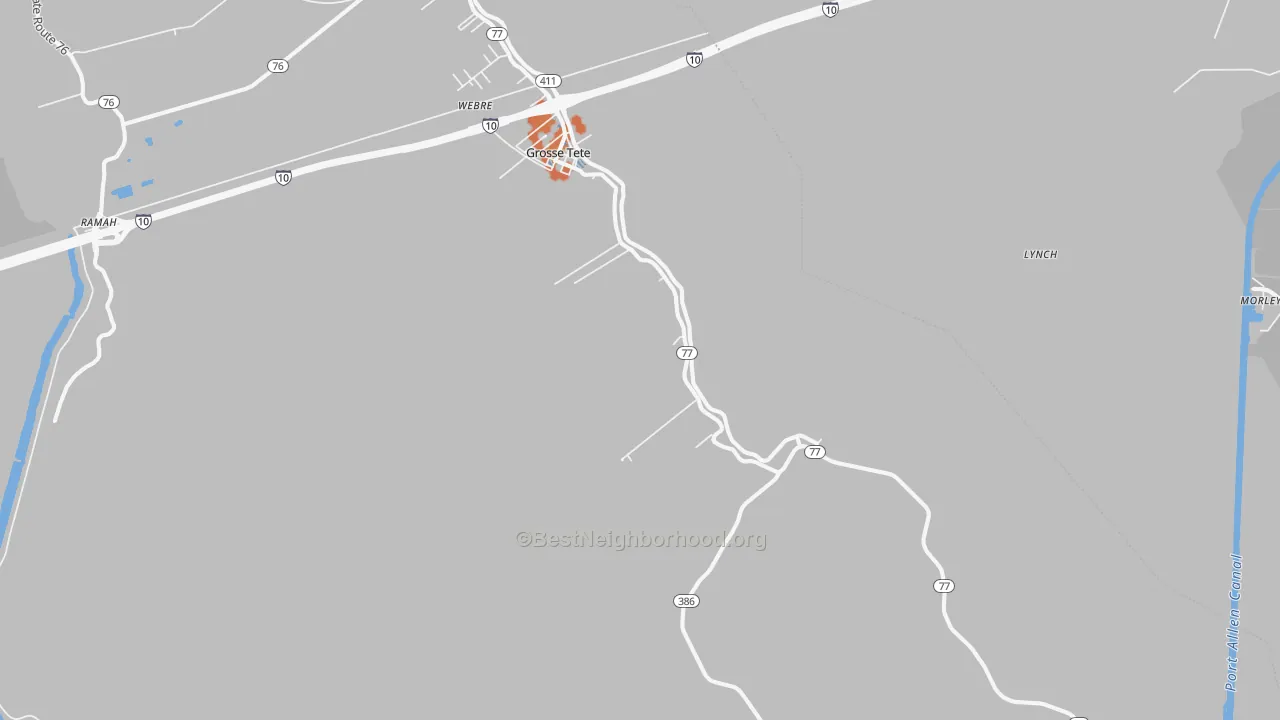 Bike Grade map of 70740, LA