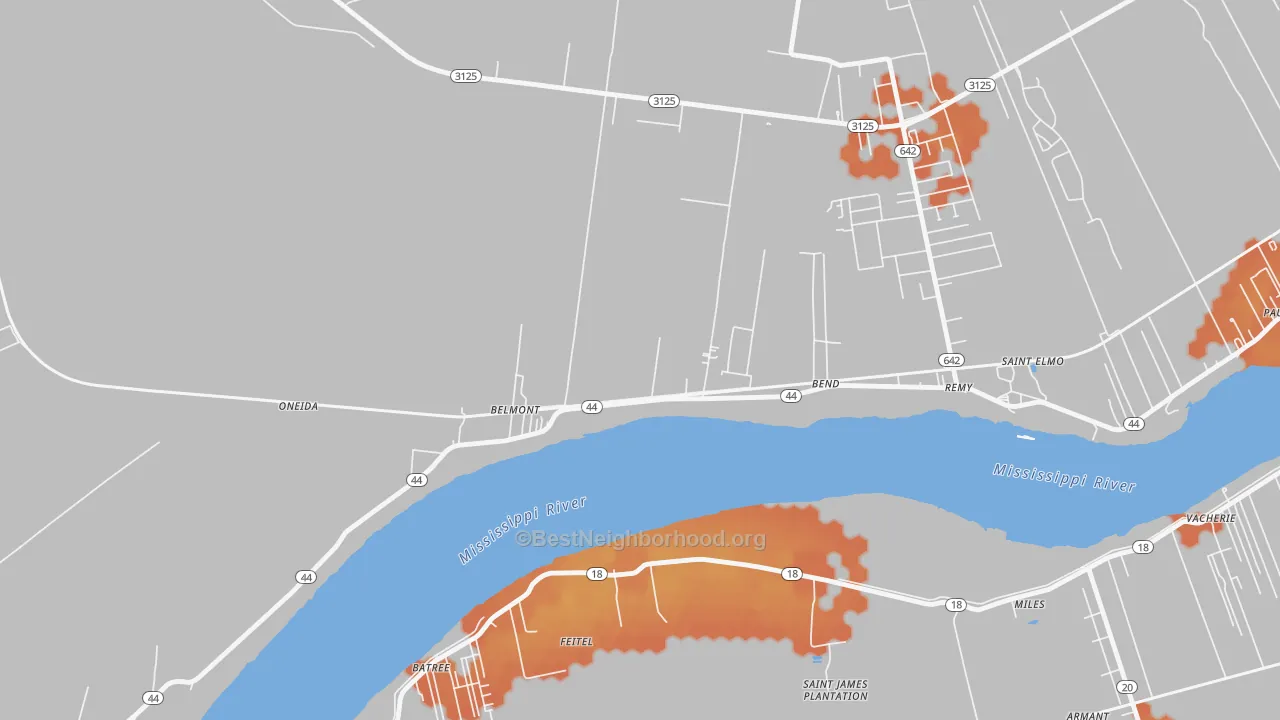 Bike Grade map of 70743, LA
