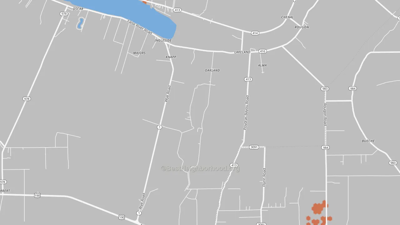 Bike Grade map of 70752, LA