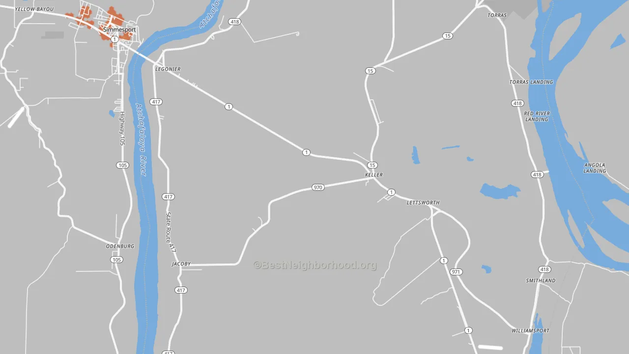 Bike Grade map of 70753, LA