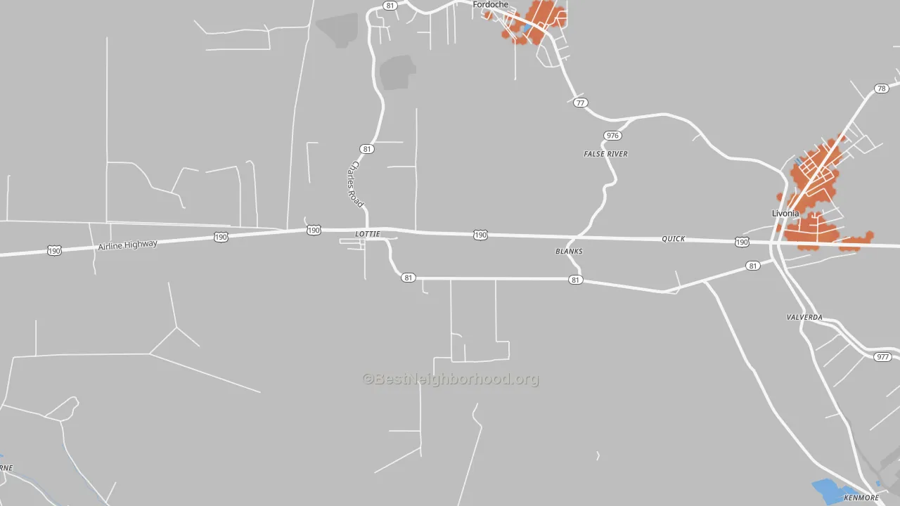 Bike Grade map of 70756, LA