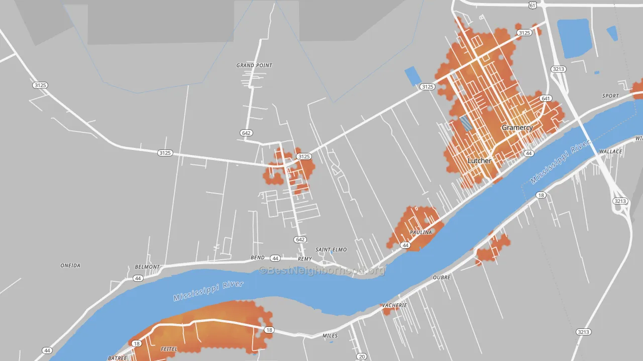 Bike Grade map of 70763, LA