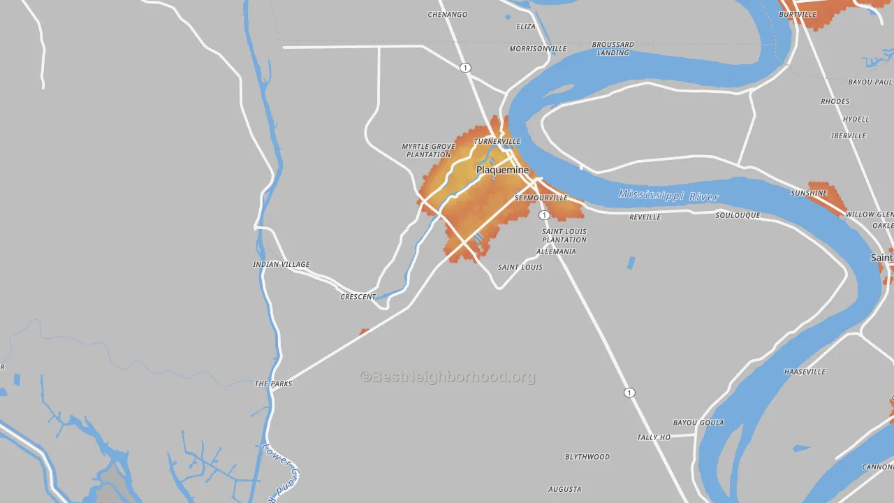 Bike Grade map of 70764, LA