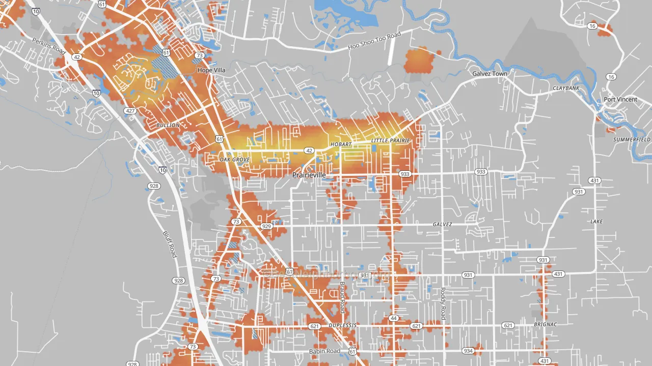 Bike Grade map of 70769, LA