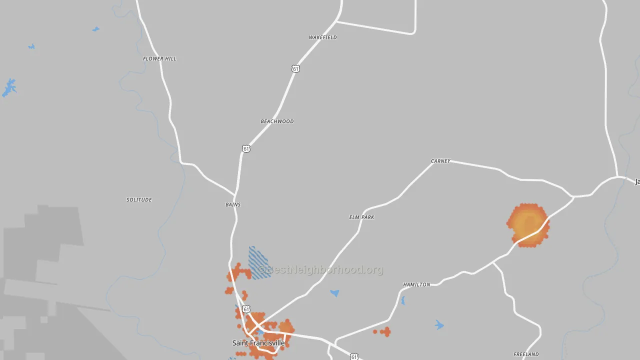Bike Grade map of 70775, LA