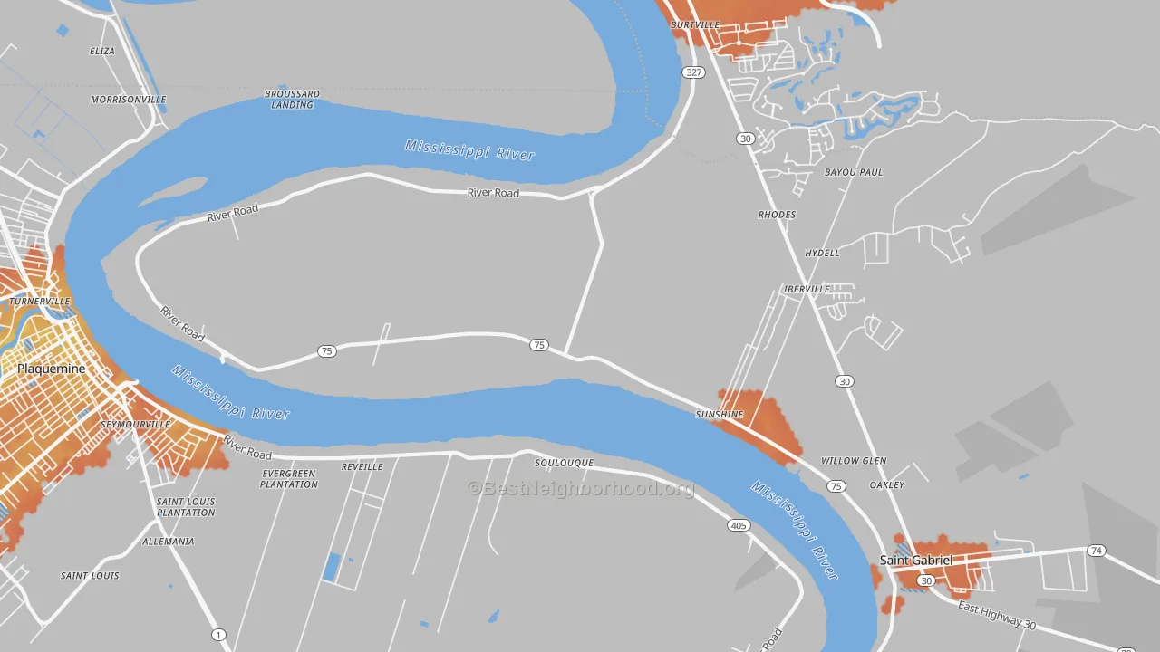 Bike Grade map of 70780, LA