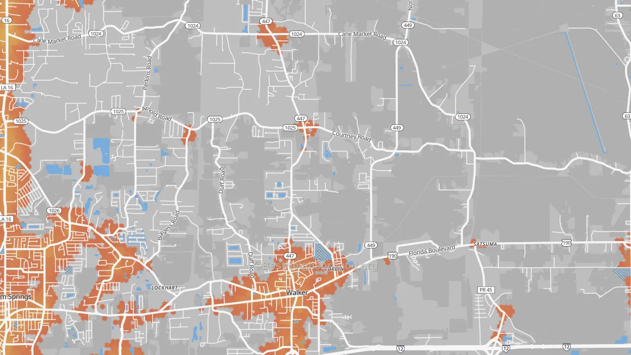 Bike Grade map of 70785, LA