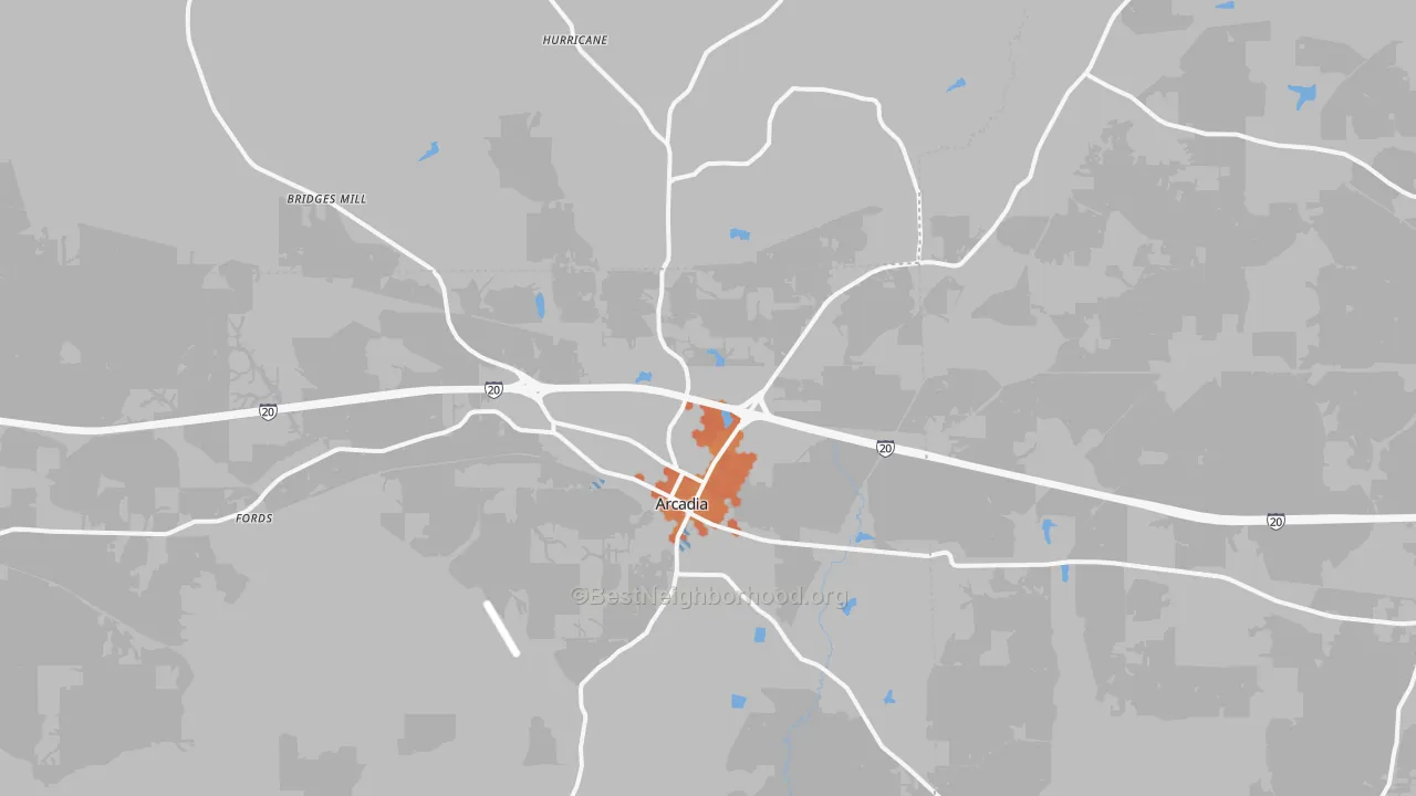 Bike Grade map of 71001, LA