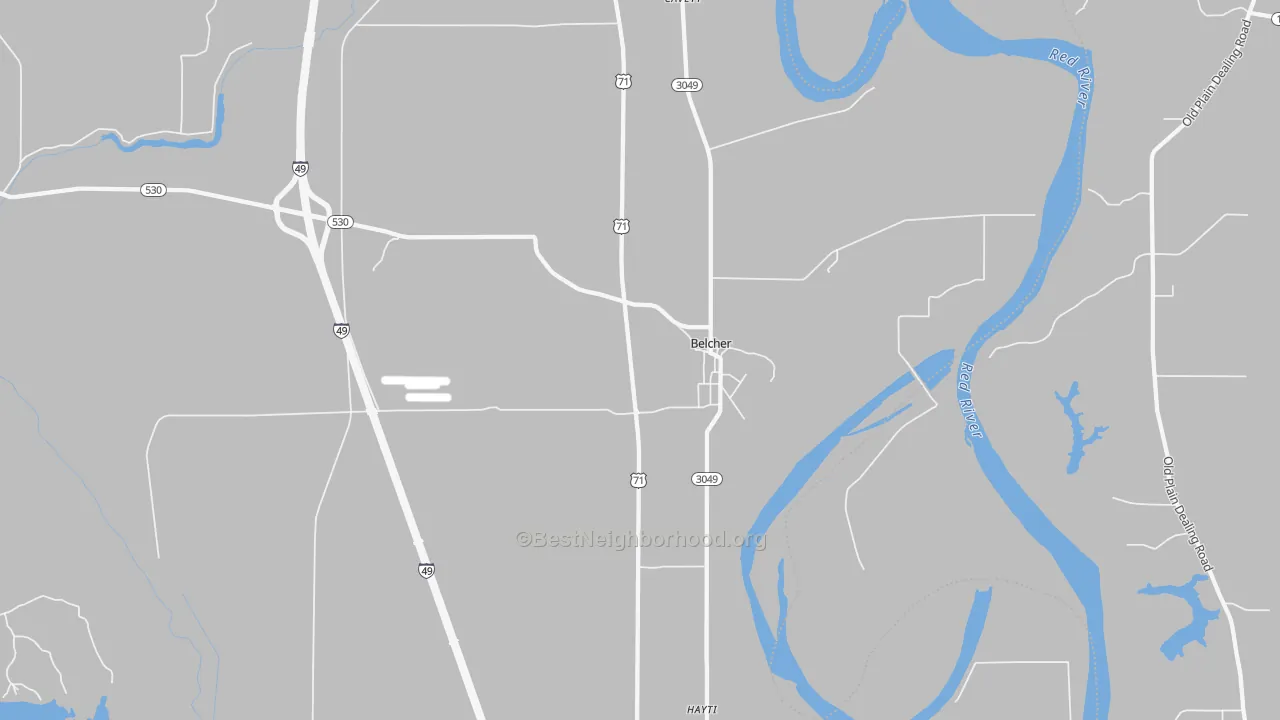 Bike Grade map of 71004, LA