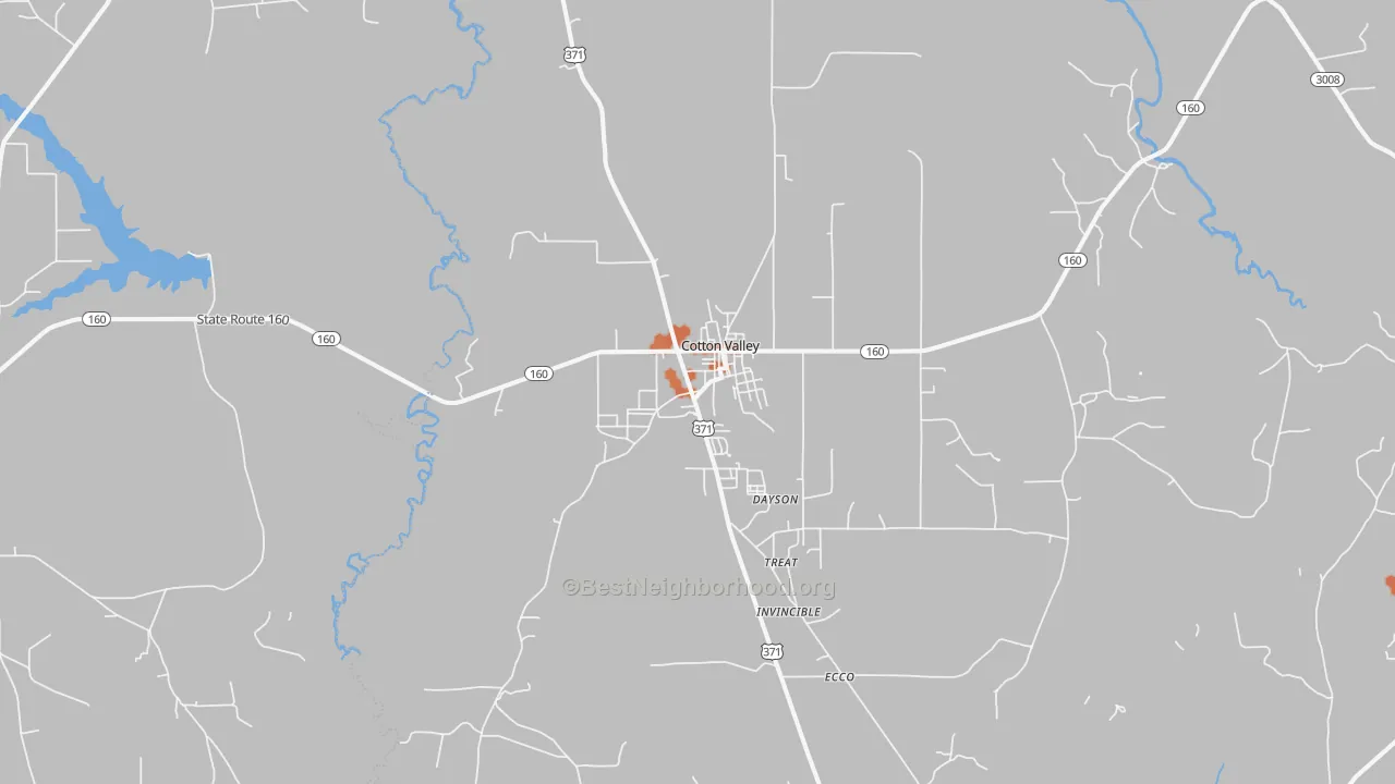 Bike Grade map of 71018, LA