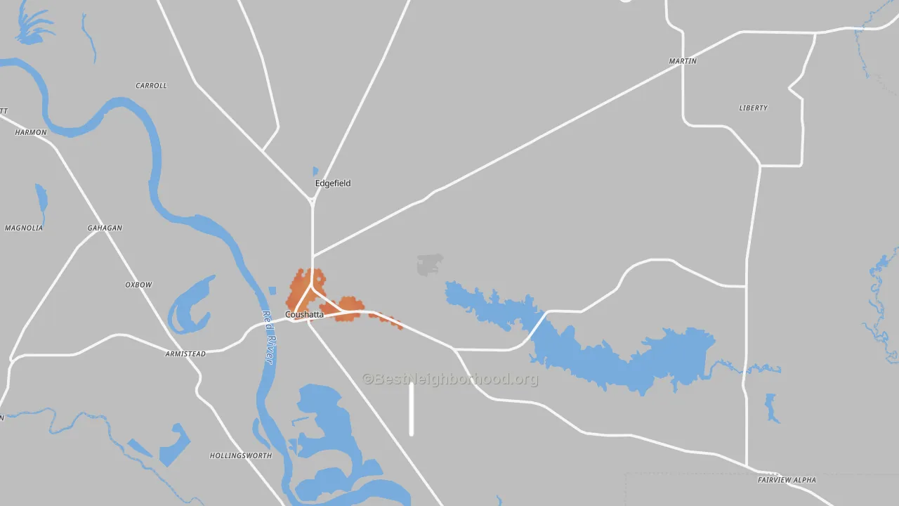 Bike Grade map of 71019, LA