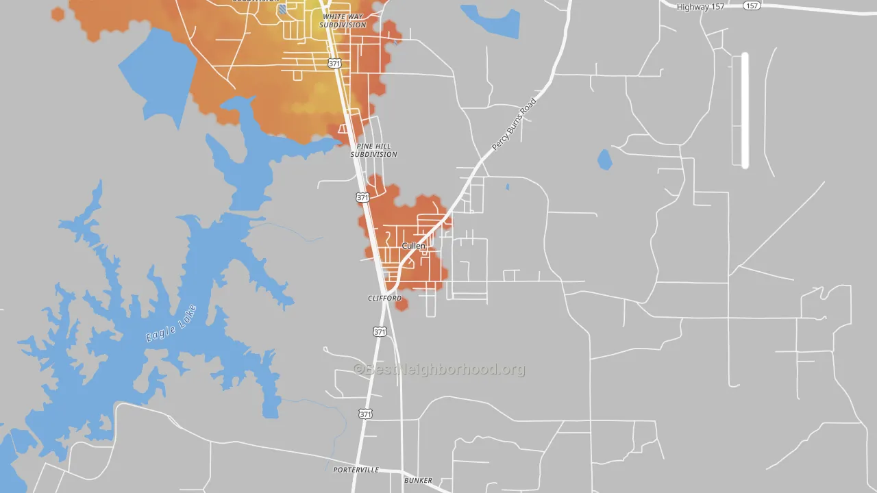Bike Grade map of 71021, LA