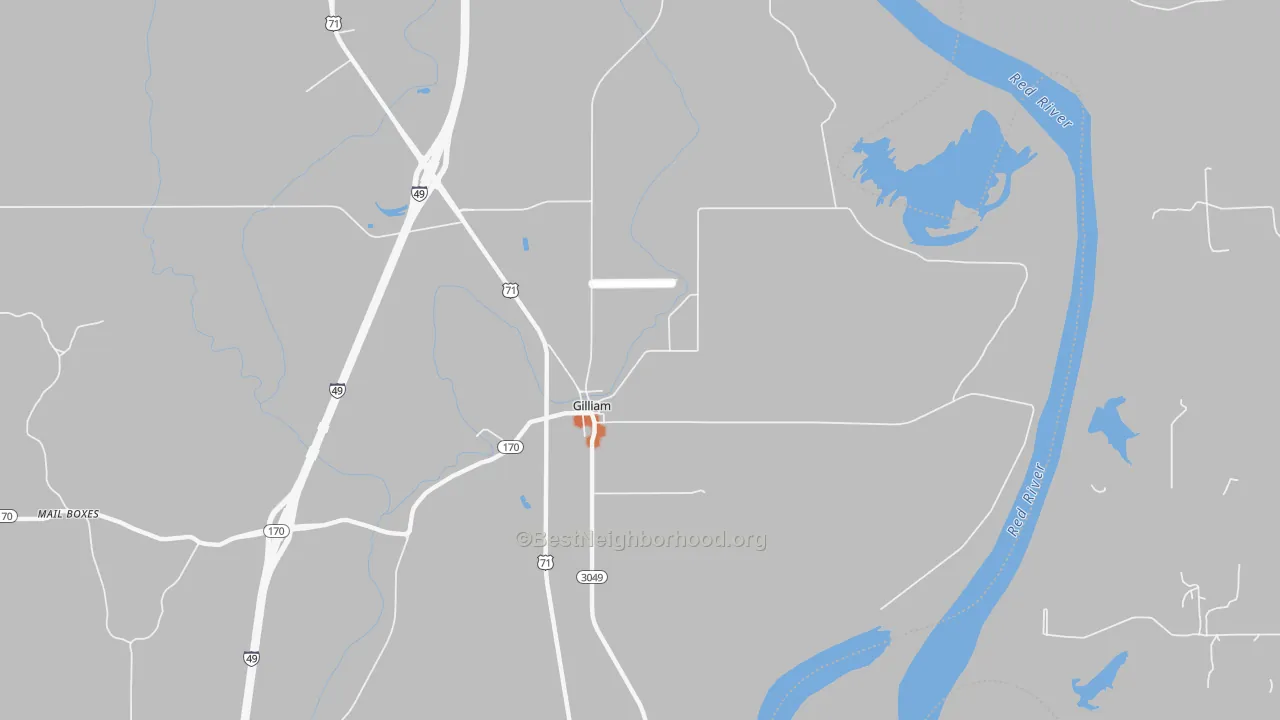 Bike Grade map of 71029, LA