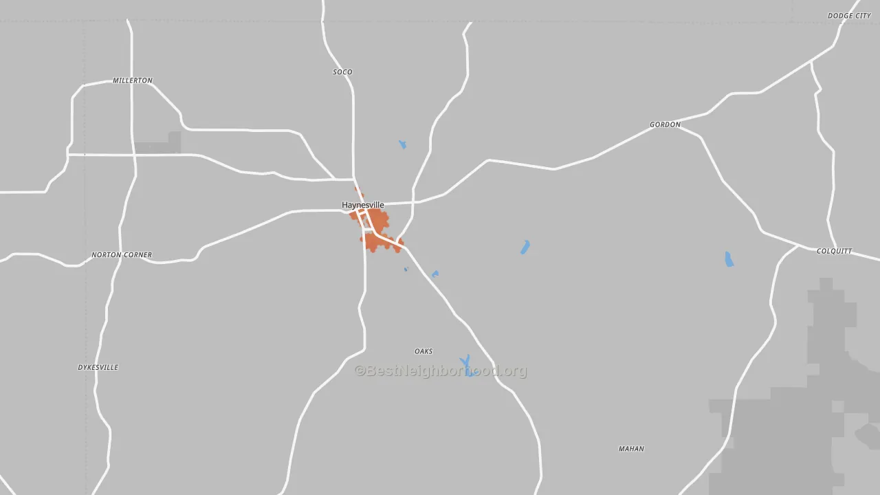 Bike Grade map of 71038, LA