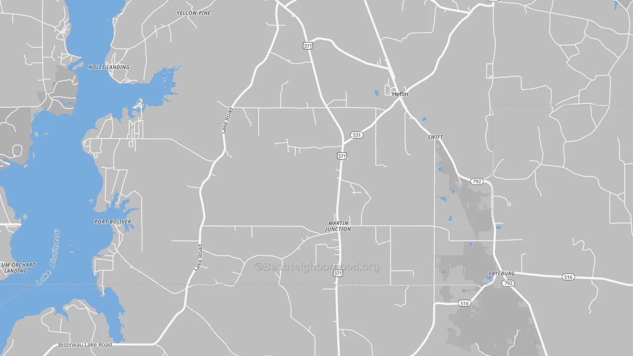 Bike Grade map of 71039, LA