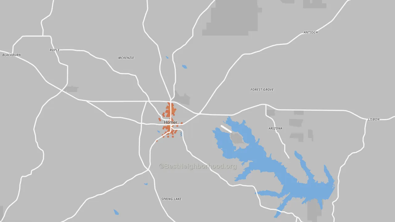 Bike Grade map of 71040, LA