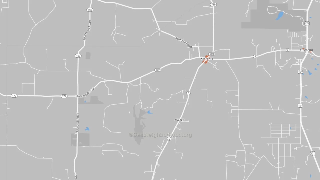Bike Grade map of 71046, LA