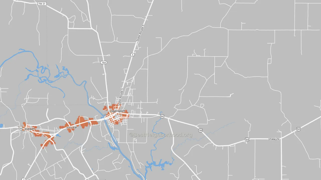 Bike Grade map of 71049, LA