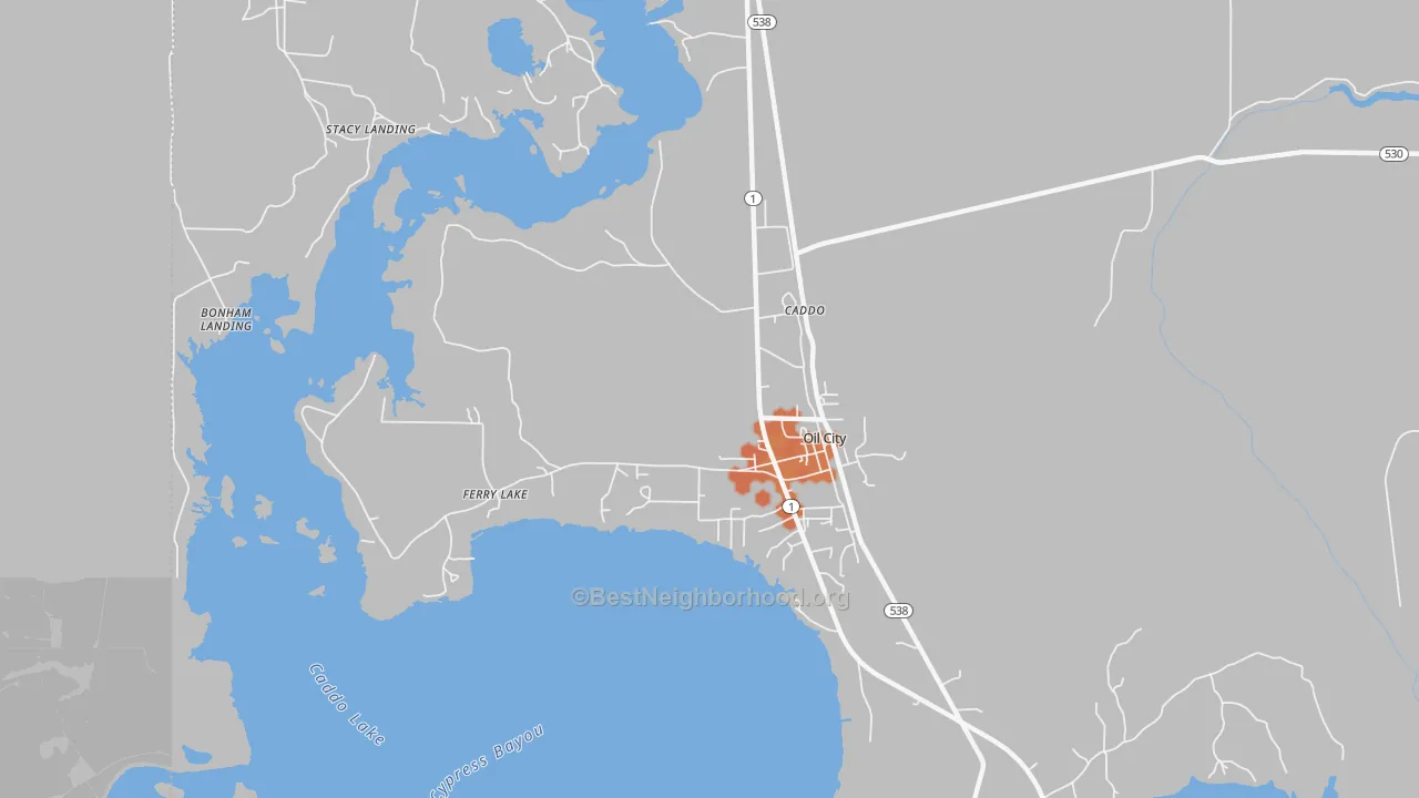 Bike Grade map of 71061, LA