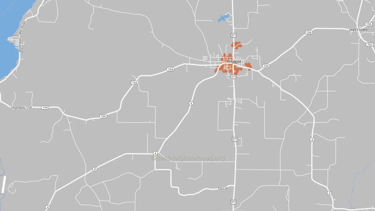 Bike Grade map of 71068, LA