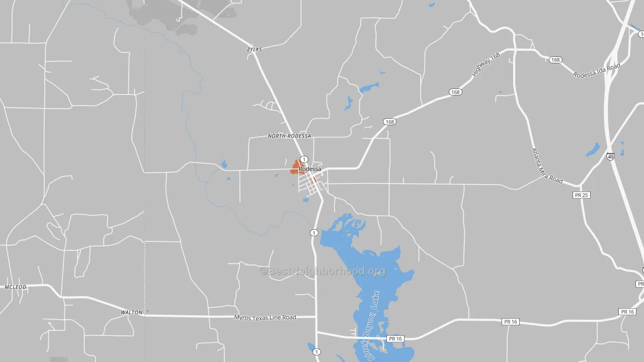 Bike Grade map of 71069, LA