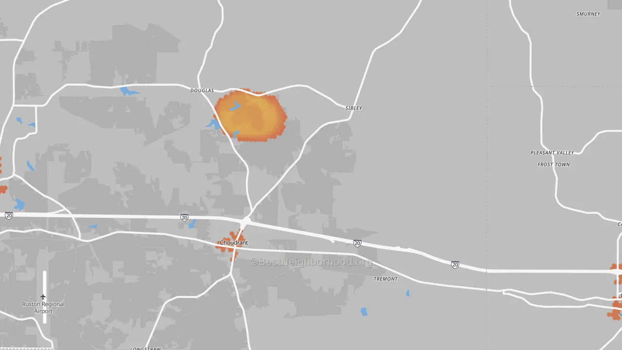 Bike Grade map of 71227, LA