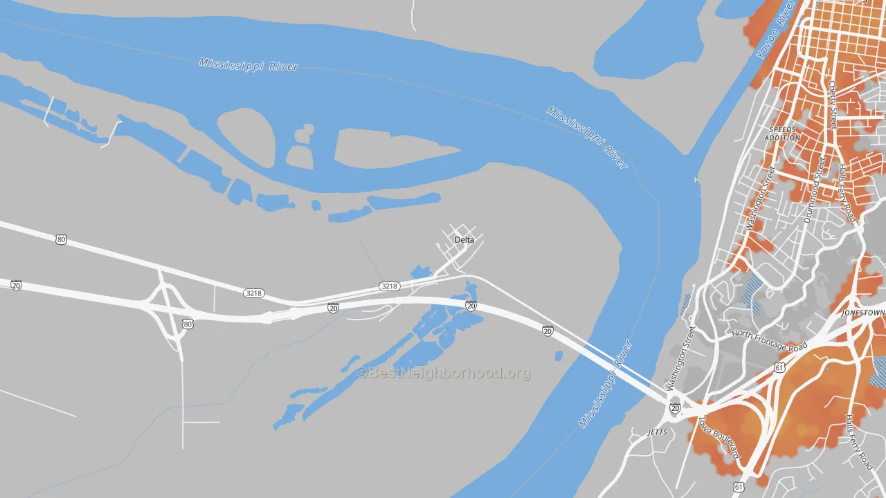 Bike Grade map of 71233, LA