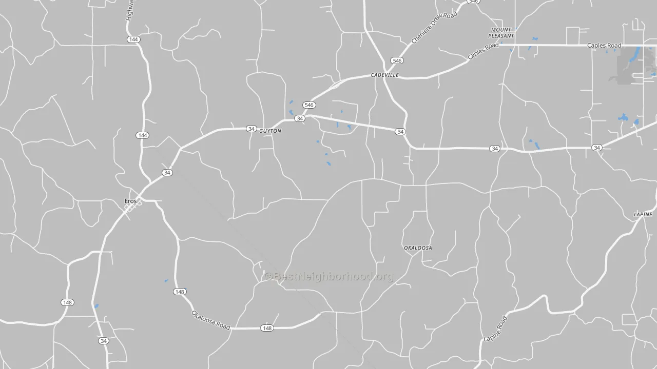 Bike Grade map of 71238, LA