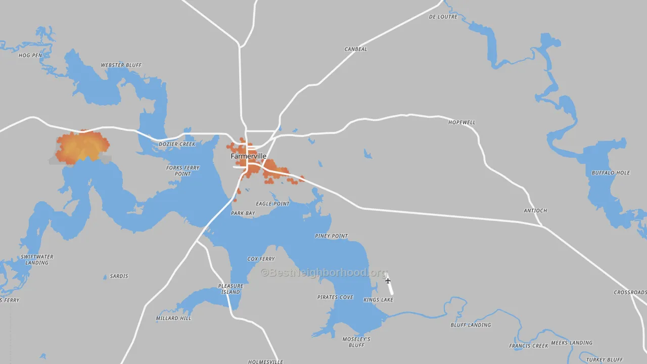 Bike Grade map of 71241, LA